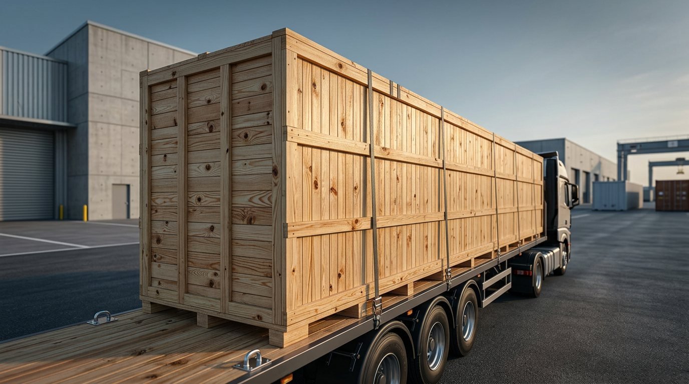 Caja de exportación sobre camión